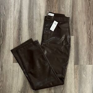 Abercrombie and Fitch Chic Brown Faux Leather Pants
